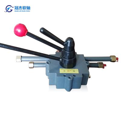 China Aluminum Alloy Concrete Mixer Truck Dual Lever Control Box Push Pull Cable Parts for sale