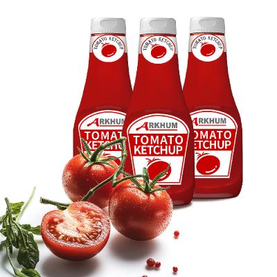 Chine Ketchup dans une bouteille de verre Sauce de tomate italienne douce et épicée de tomates fraîches à vendre