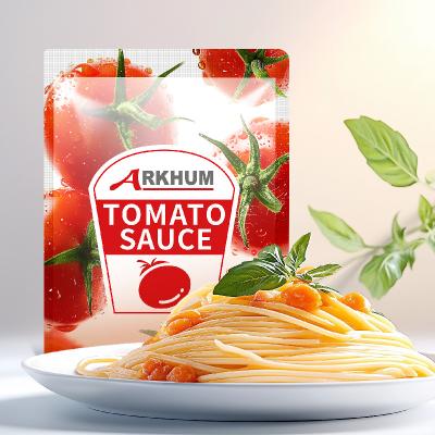 China 180 gram ingepakte tomatenpasta rode saus pasta voor restaurant Te koop