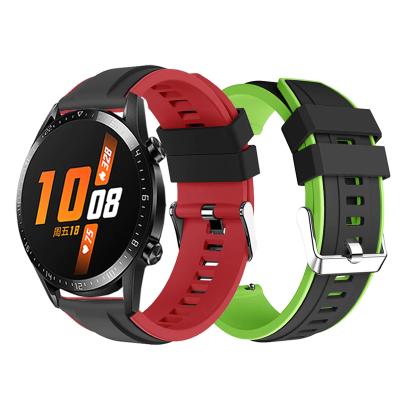 China ABS + Silicone (Smart Wristband) Two Tone Color Silicone Wrist Strap For HUAWEI WATCH GT 2 46mm / GT 46mm Active HONOR Magic Band Wristband GT2 for sale