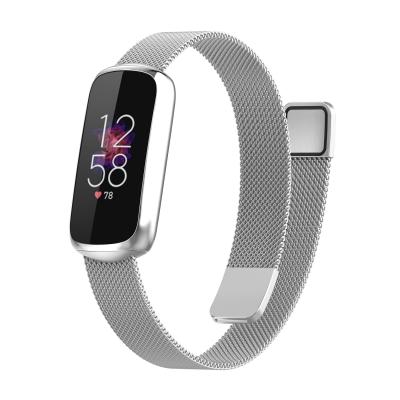 China Double Belt Milan Strap Fission Luxury Sided Magnetic Suction Metal Watch Band Stain Supply For fitbitluxe for sale