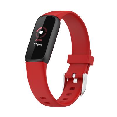 China Soft Silicon Smart Wristband Luxury Silicone Strap Watch Band Replacement Sports Rubber Watch Band Stain For Fitbit Luxe for sale