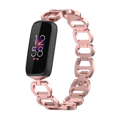 China Metal Zinc Alloy Strap The Official Same Strap Luxe Watches With Three Beads Steel Watch Band For Fitbit Luxe for sale