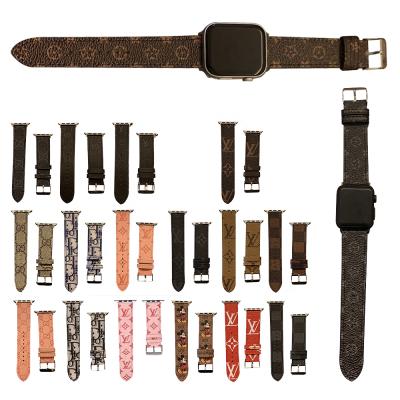 China Water Resistant For Apple iWatch Strap 38mm 40mm 42mm Watch Band Leather Printed Strap 44mm for sale