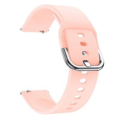 China Soft For Samsung Galaxy Watch 20mm22mm Active Smart Wristband Pure Color Silica Gel Watch Band for sale