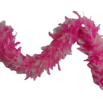 China Turkey Feather Wholesale Price Custom Used In A Party Rooster Black Stripped Feather Boa For Celebration Supplies for sale