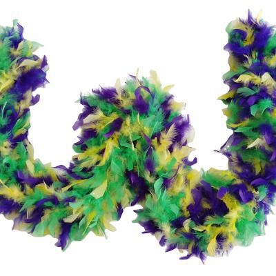 China Turkey feather low price promotional rainbow fur party feather scarf bulk colorful decorative python feather for sale