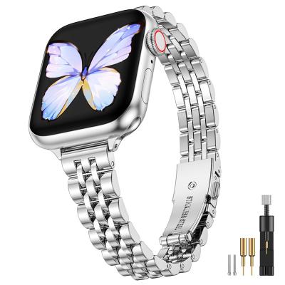 China 5 Beads Apple watch band luxury apple watch stainless steel band custom apple watch band for sale