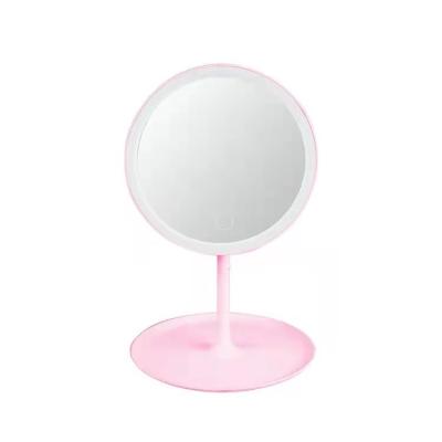 China Minimalist Customizable Colors Hand Makeup Led Lighted Mirror Wholesale Makeup Mirror With Handle for sale