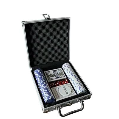 China Deluxe Family Games Poker Chip Case Poker Set 100 Pcs Casino Custom Poker Chip Set With Aluminum Case for sale