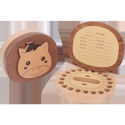 China Wholesale antique imitation customized animal newborn wooden designprimary teeth storage deciduous temporary teeth box children gifts for sale