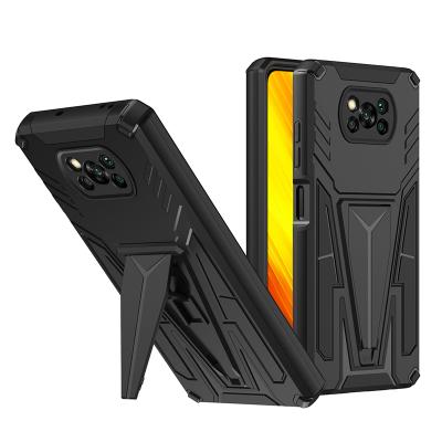 China Shockproof For Xiaomi Poco X3 Case 2 In 1 Tpu+Pc Kickstand Shockproof Magnetic Hidden Phone Cases for sale