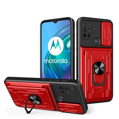 China Detachable Card Holder Hertz Grade Kickstand Magnetic Shockproof Military Protective Camera Wallet Bag Phone Case For Motorola Moto G30 for sale