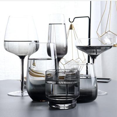 China Wine Glass Champagne Glass Wine Glass Wholesale European Crystal Glass Smoke Glass Smoke Champagne for sale