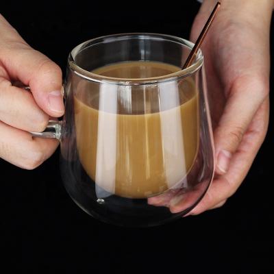 China Sustainable Double Wall Glass Coffee Mugs Glass Coffee Shot Glass Water Cups Manufacturers for sale