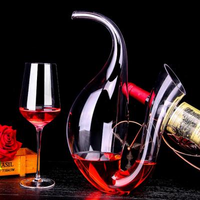 China 2021 new designe glass decanter luxury red wine crystal wine decanter unique wine glass decanter for sale