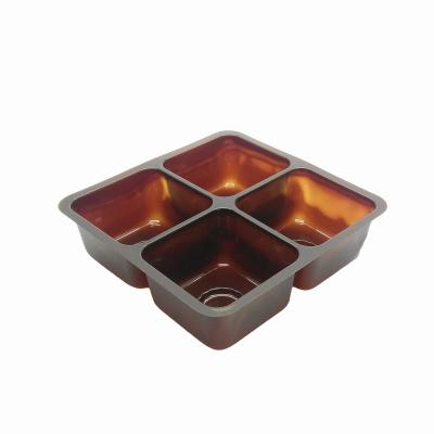 China 4 Dividers Disposable CUSTOM FREE Blister Insert Disposable Plastic Chocolate Cavity Gift Tray for sale