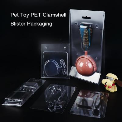 China Recyclable RPET PET PVC Clamshell Slide Blister Customized Display Packaging For Pet Dog Cat Toy for sale