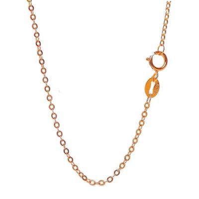 China 18K Real Gold Cable Chain Necklace 0.58g 18K Rose Gold Chain Necklace Women for sale