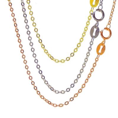 China Chain Necklace Women 18K Genuine Gold 0.4g 18K Real Gold Small Wire Chain Rolo Chain for sale