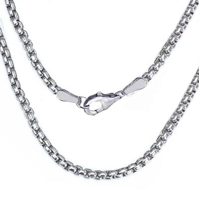 China Men sell 15.74g sterling silver round thick long box men's necklace chain wholesale chain for sale