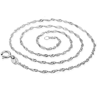 China 925 925 Sterling Silver Necklace Chain Water Wave Style Women Accessories Jewelry DIY Jewelry DIY Gold Plated Chain for sale