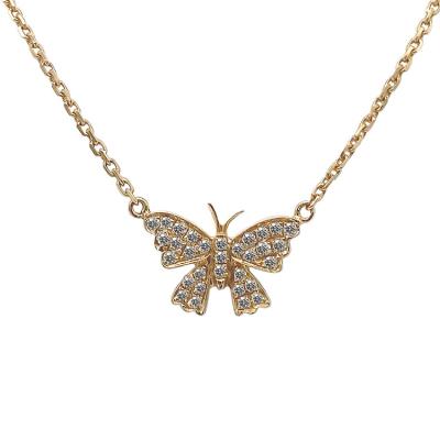 China Office/Career Gold Jewelry Women Necklace 18K Gold Butterfly Necklace Chain Choker Necklace A750 for sale