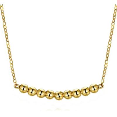 China FASHIONABLE 18 carat gold beads smile chain desin true au750 18K solid gold necklace jewelry necklace for women for sale