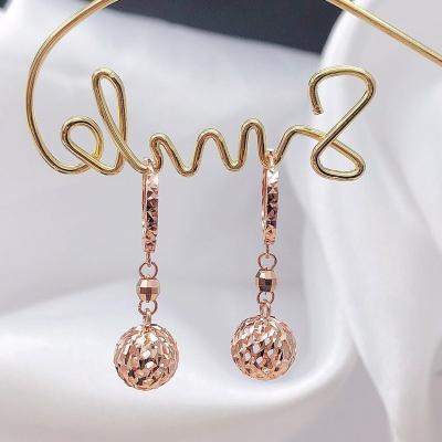 China TRENDY Jewelry Making Supplier 18K Pure Gold Circle Dangle Earrings Au750 Fine Jewelry Trendy Design Earrings For Summer Gift Supply for sale