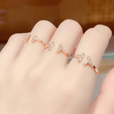 China New Design 2021 Hot Sale Au750 FASHIONABLE 18k Gold Trendy Ring For Women Ladies Girls Mother Adjustable Size for sale