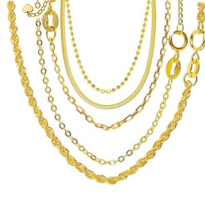 China Real 18 Pure Gold Link Chain Customized CLASSIC Solid Chain Necklaces Glass Waist Snake Cord Snake Men Cuban Fishbone Women AU750 for sale