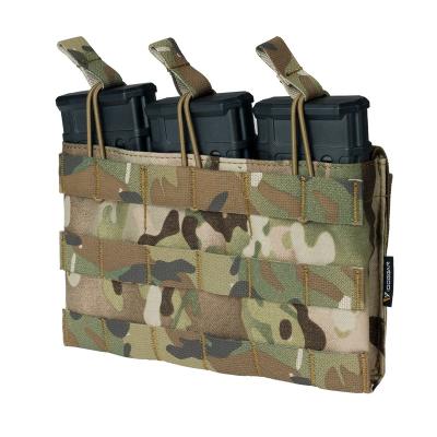 China IDOGEAR 500D Triple Attachment IDOGEAR 500D Mag Pouch 5.56 Mag Pouch Nylon Open Top Magazine Pouch Tactical Molle Mag Carrier for sale