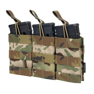 China Triple 500D Mag Pouch 223 Modular Nylon Open Top MOLLE Attachment IDOGEAR Pouch Tactical Molle Mag Carrier 5.56 Magazine Pouch for sale