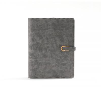 China Factory Wholesale Price A5 Leather Hard Cover PU Cover Usb Notebook With Power Bank for sale