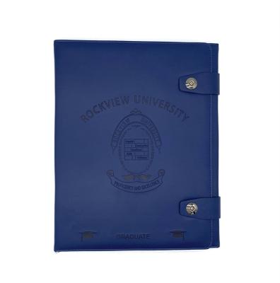 China Office School Supplies Custom Logo A4 Organizer Manufactory PU Leather Folder Folder for sale