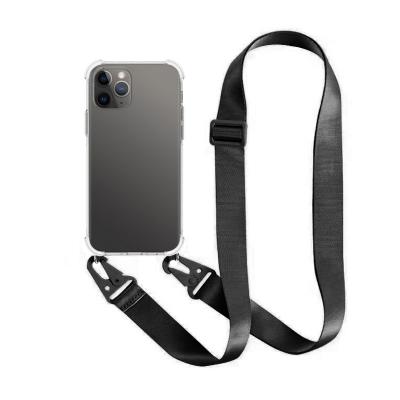 China Dirt-resistant Cross - Body Transparent Lanyard Cell Phone Case For Samsung Galaxy A12 Nacho for sale