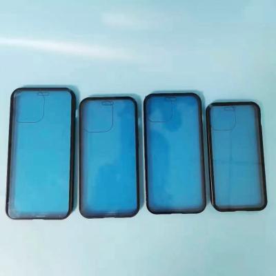 China Waterproof Magnetic Case For iPhone 13 Metal Front And Back Both Side Tempered Glass Cover In Stock for sale