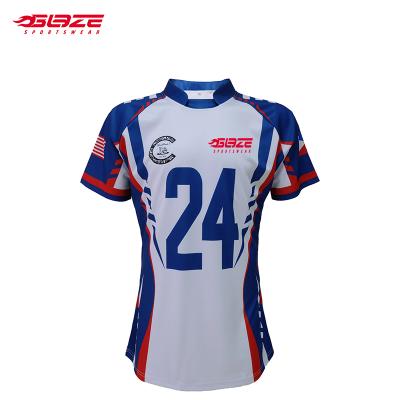 China 2021 Antibacterial New Design Sublimation Customize Team Name Logo Rugby Jersey for sale