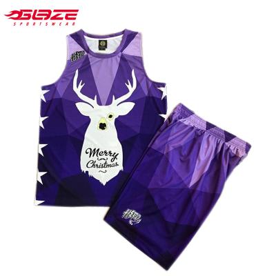 China Team Wear Custom Basketball Uniform Antibacterial Quick Dry Promotional Uniform for sale