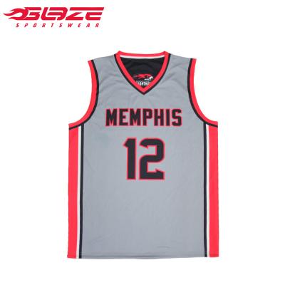 China Sublimation Antibacterial Latest Style Reversible Basketball Jersey New Custom Design for sale