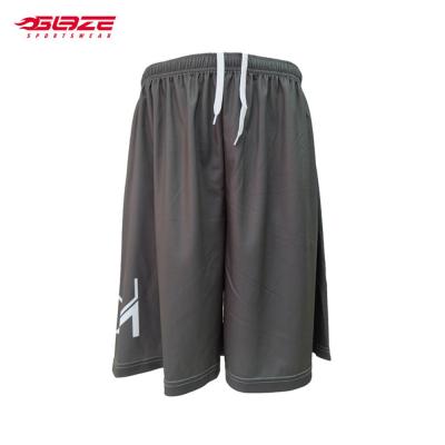 China Wholesale 100% Polyester Antibacterial Sublimated Print Gray Youth Mesh Basketball Shorts Basketball Uniforms for sale