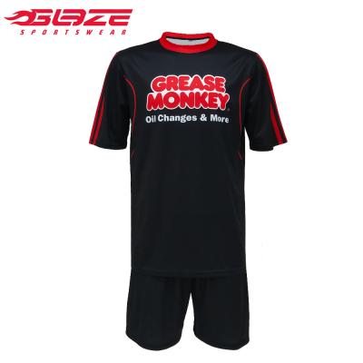 China Custom Breathable Wholesale Cheap Plain Black Soccer Uniform Set For Men for sale