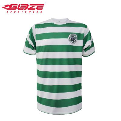 China Breathable Green And White Soccer Jersey With Custom Special Logo for sale