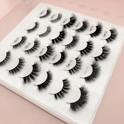 China 3d Effect Synthetic Material Long Light Weight Natural Faux Mink Eyelashes for sale