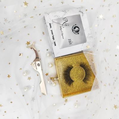 China Wholesale Light Weight High Quality Fiber False Eyelashes Soft Silk Mink Lashes With Custom Eyelash Packaging Box for sale