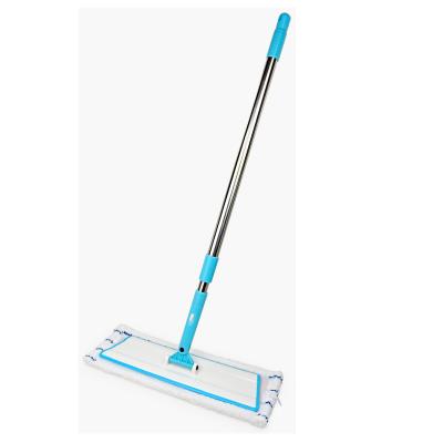 China Fiber Ultrafine Flat Mop Stocked Wet And Dry Mop With Metal Handle Mop Microfiber Cleaning Cloth for sale