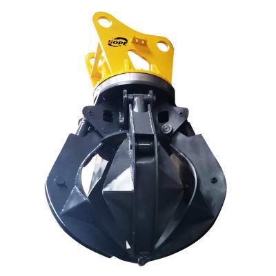 China 4/5/6 Tines Grab Clamp For Excavator Multi Functional Excavator Rotation Orange Peel Grapple with Export Excellent Quality for sale