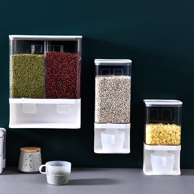 China Plastic Box Kitchen Nut Dispenser Oatmeal Storage Boxes Nut Dispenser Oatmeal Food Sealing Dry Storage Container Freshness Container Rice Beans Grain Storage Container for sale