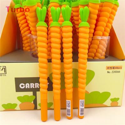 China 2021 creative stationery fancy printing custom super unique fast normal office carrot gel ink pens office stationery for sale