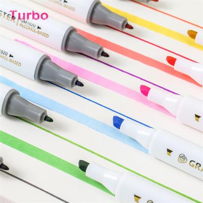 China Inscription of color pens& Chinese Marker Pens Stationery Small Order Welcomed Best Quality 12pcs Assorted Mini Marker Pen Plastic Color Set For Students for sale